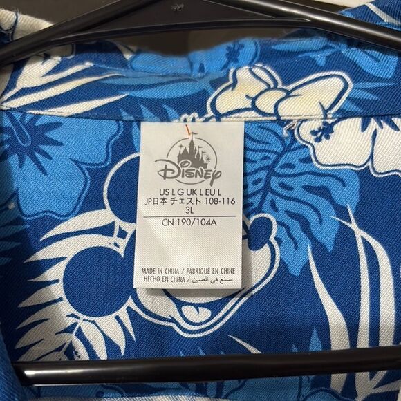 NWOT Mickey Mouse and Friends Blue Floral Hawaiian Shirt Size 3XL - Picture 2 of 5